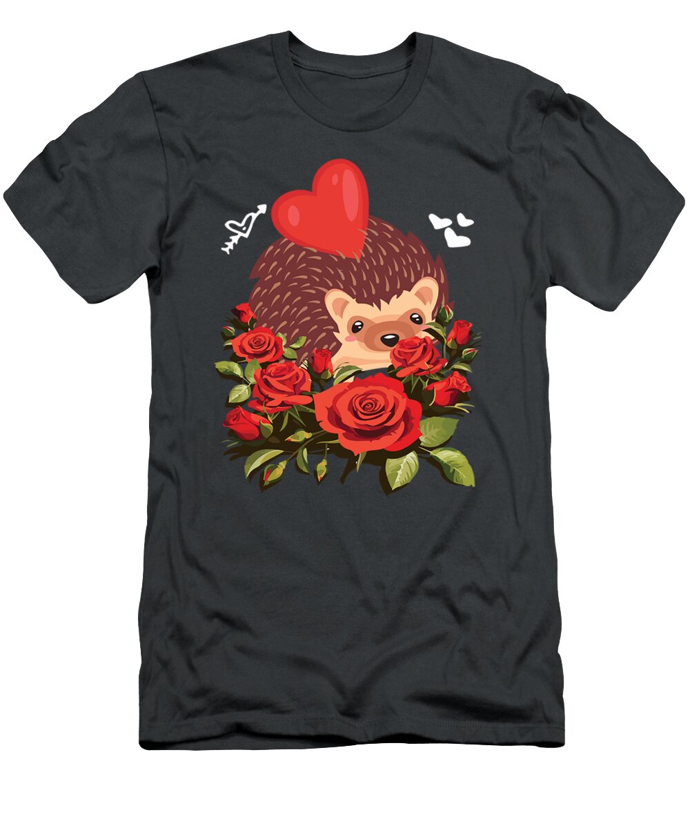 Hedgehog Mom Lover Heart Funny Valentines Day Edenme Jetso T-Shirt