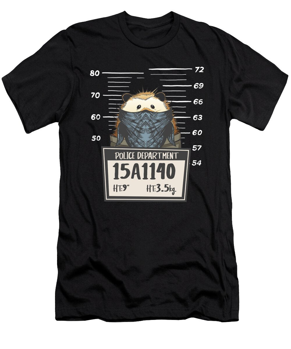 Hedgehog Mugshot Animal Porcupine Hedgehog Crazy Squirrel T-Shirt