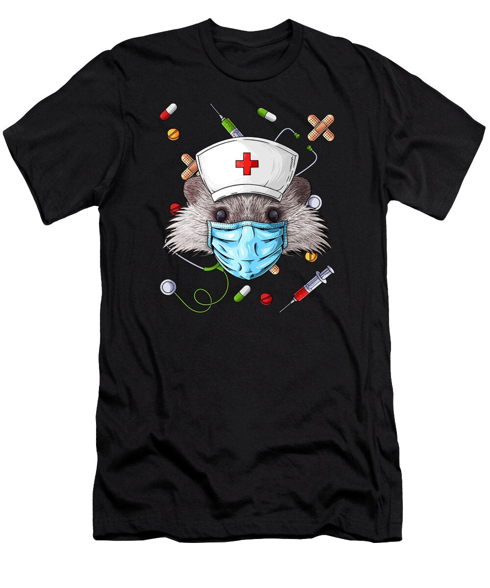 Hedgehog Nurse Rn Funny Er Nursing School Graduation Acil Kancil T-Shirt