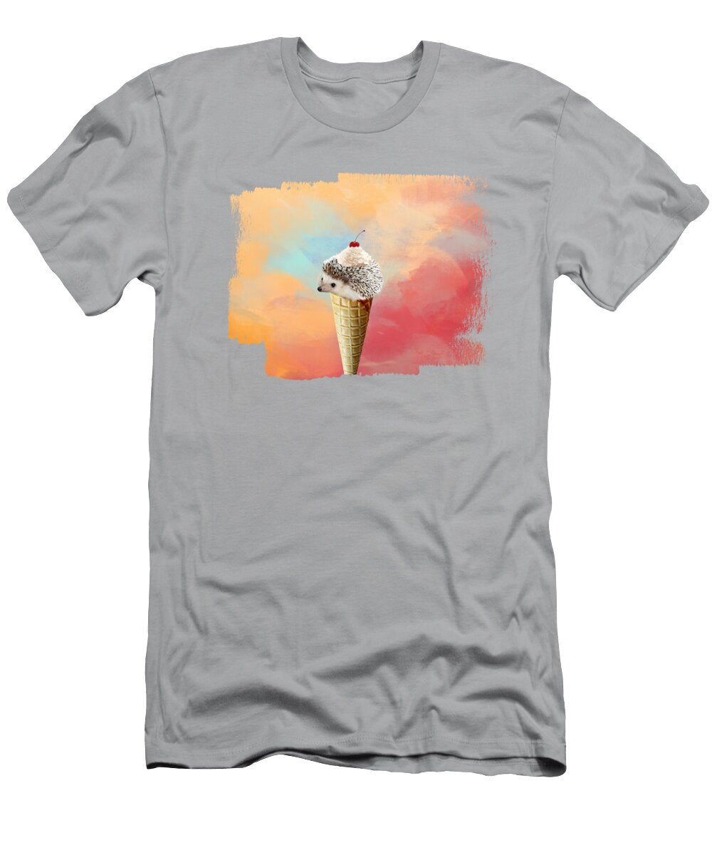 Hedgehog on Ice Cream Cone Four Elisabeth Lucas T-Shirt