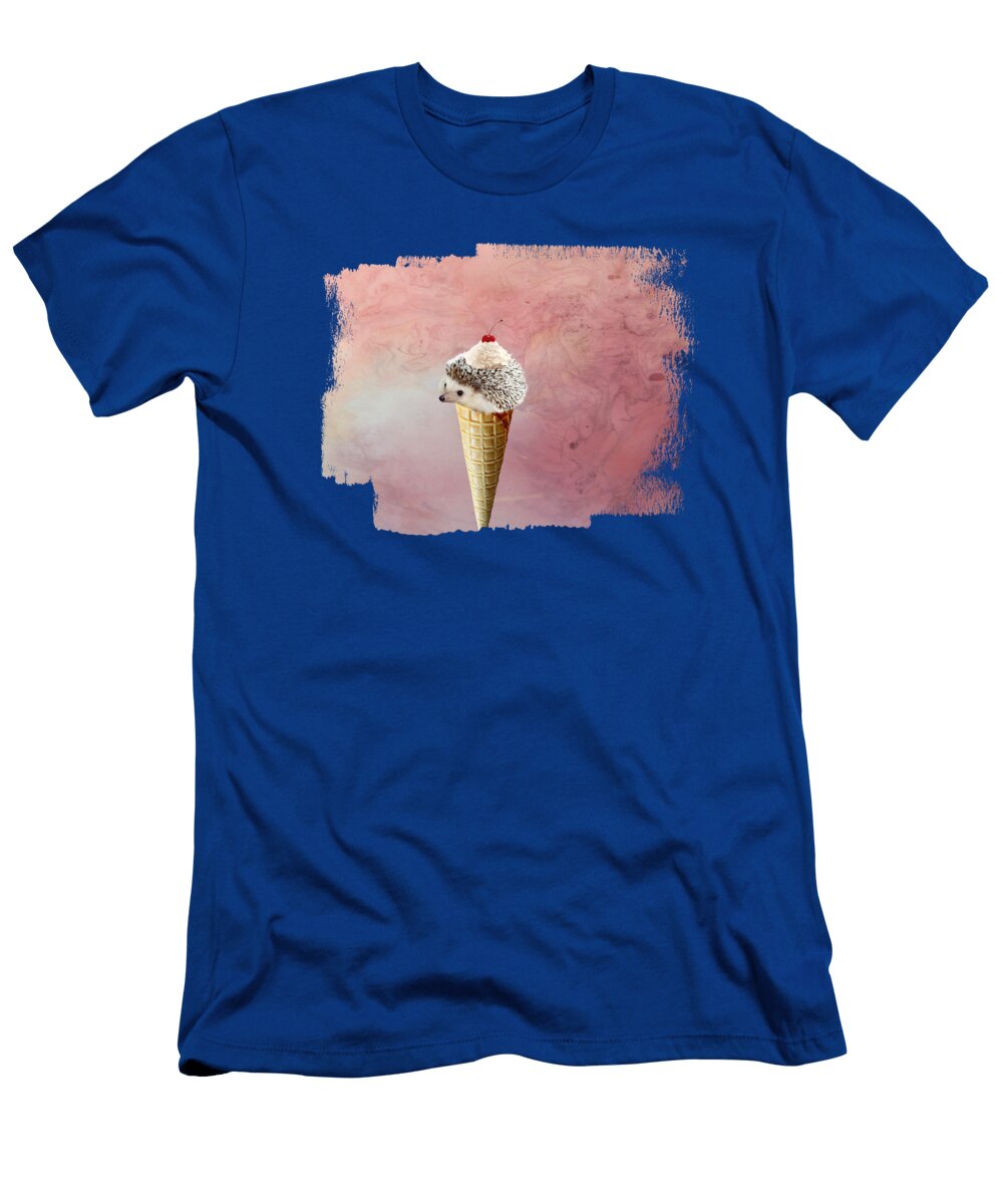 Hedgehog on Ice Cream Cone Three Elisabeth Lucas T-Shirt