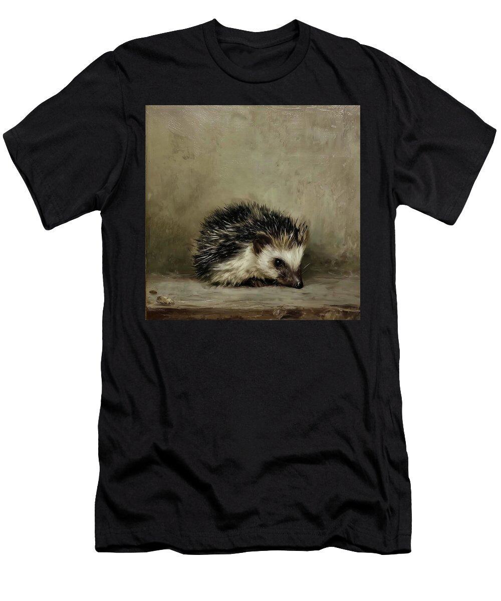 Hedgehog on Wooden Surface Fabrizio Cassetta T-Shirt