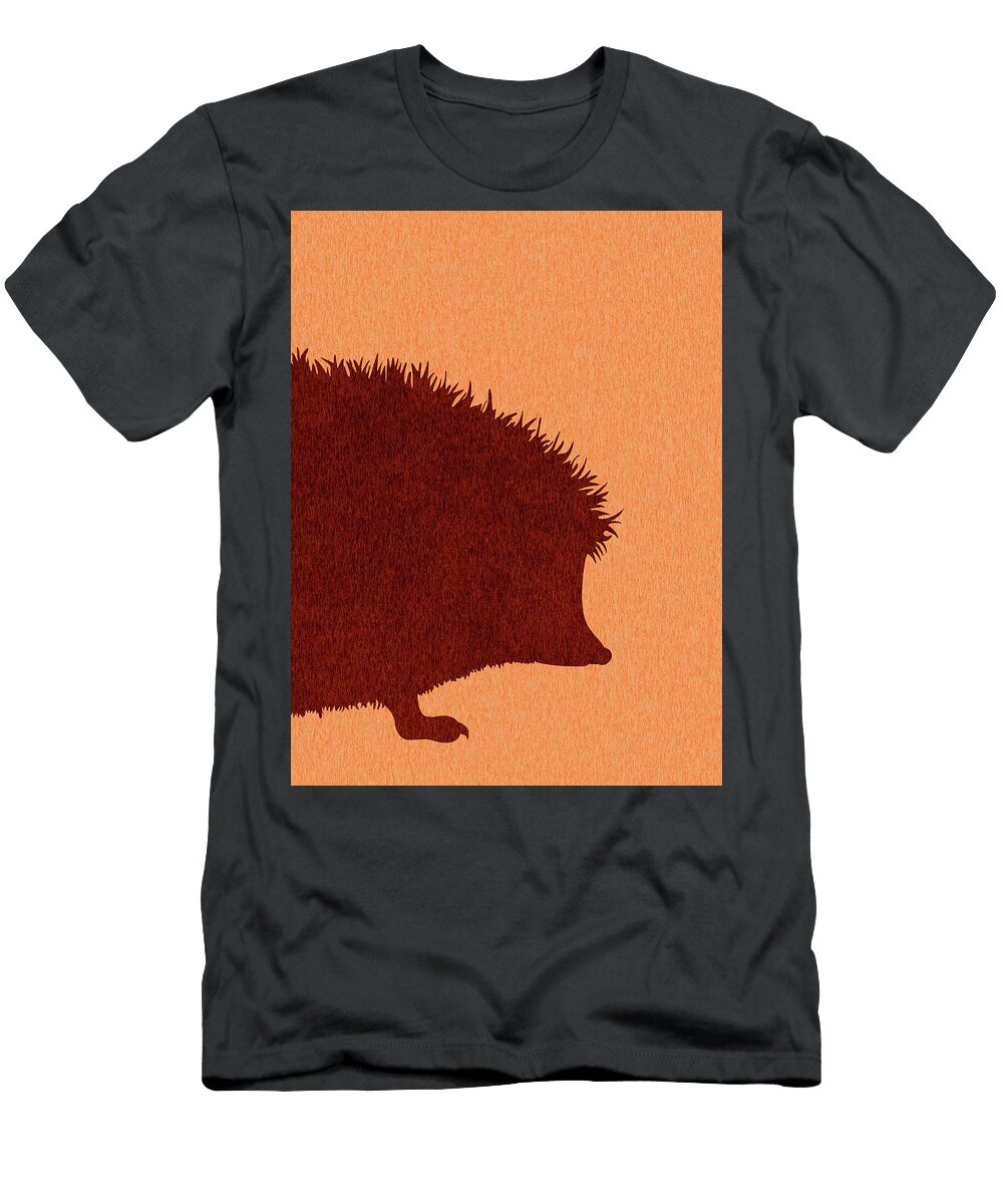 Hedgehog Silhouette Scandinavian Nursery Decor Animal Friends for Kids Room Minimal Studio Grafiikka T-Shirt