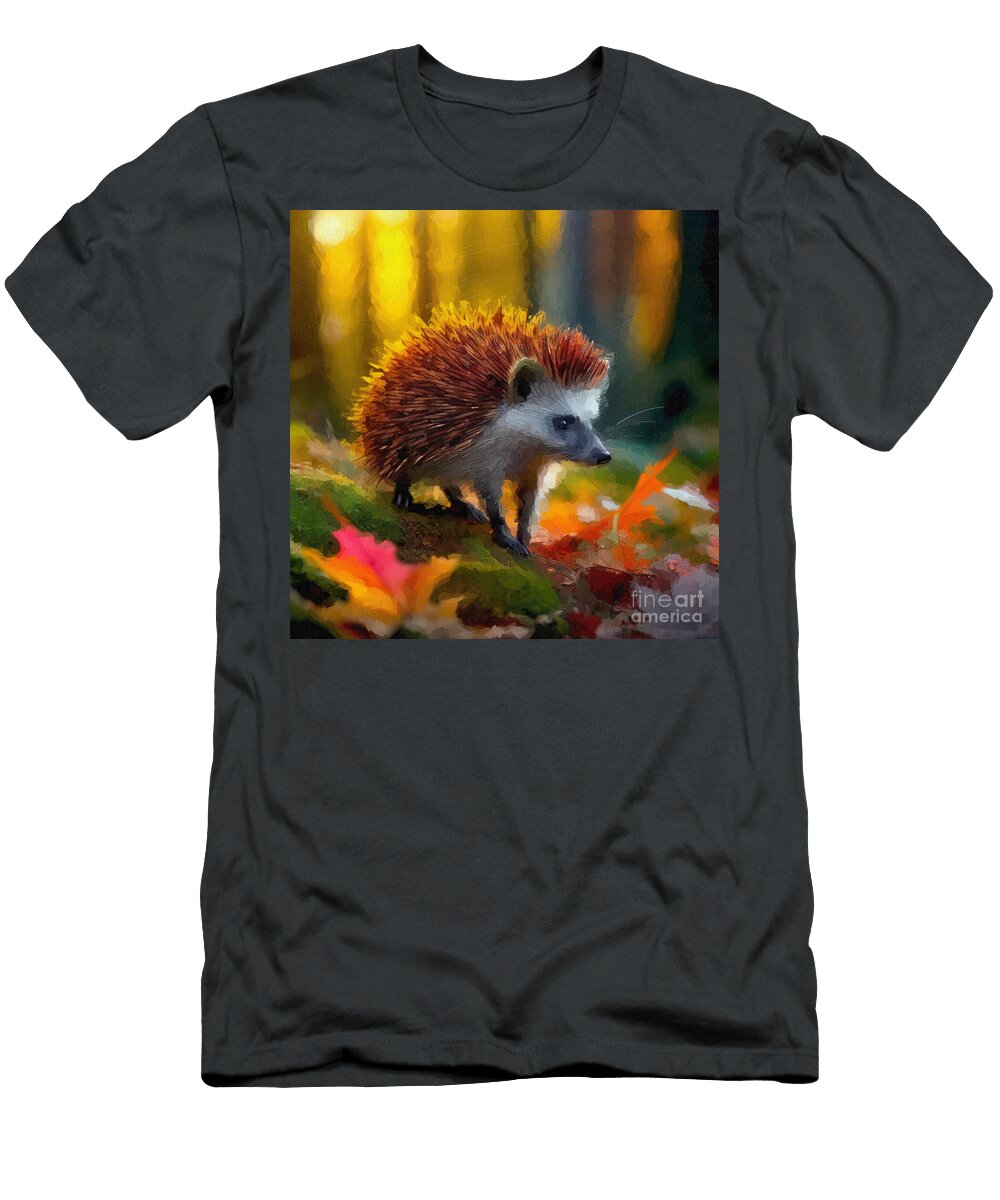 Hedgehog Spines Forest Autumn Wildlife Lisa Sandra T-Shirt