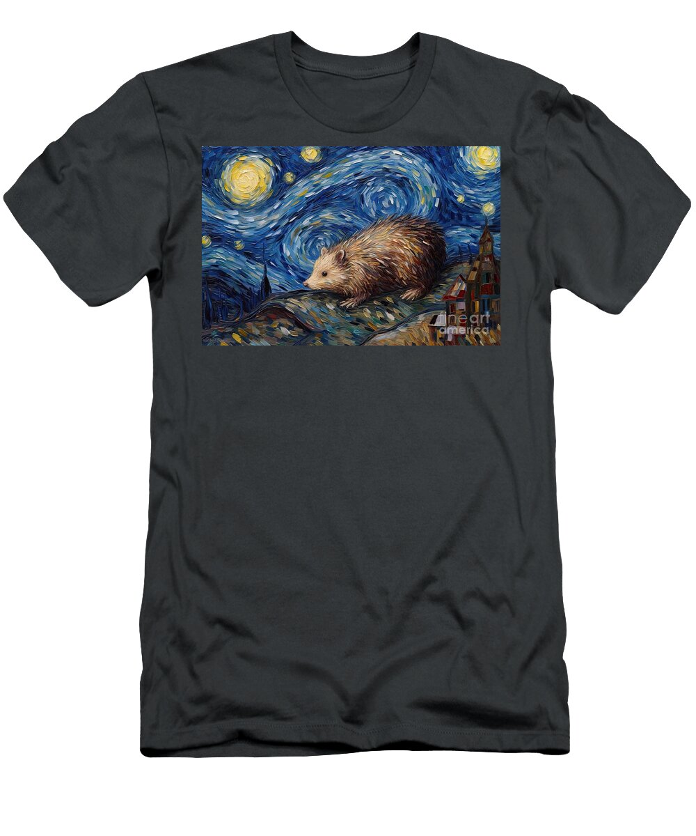 Hedgehog Starry Night N Akkash T-Shirt