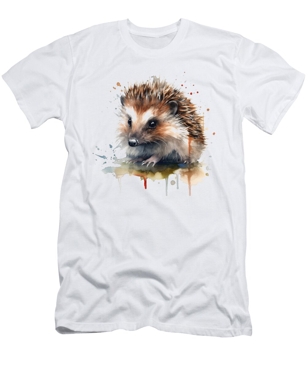 Hedgehog Water Color Birdie S T-Shirt