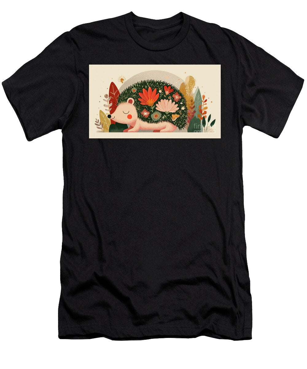 Hedgehog with Flowers and Leaves Beautiful Things T-Shirt