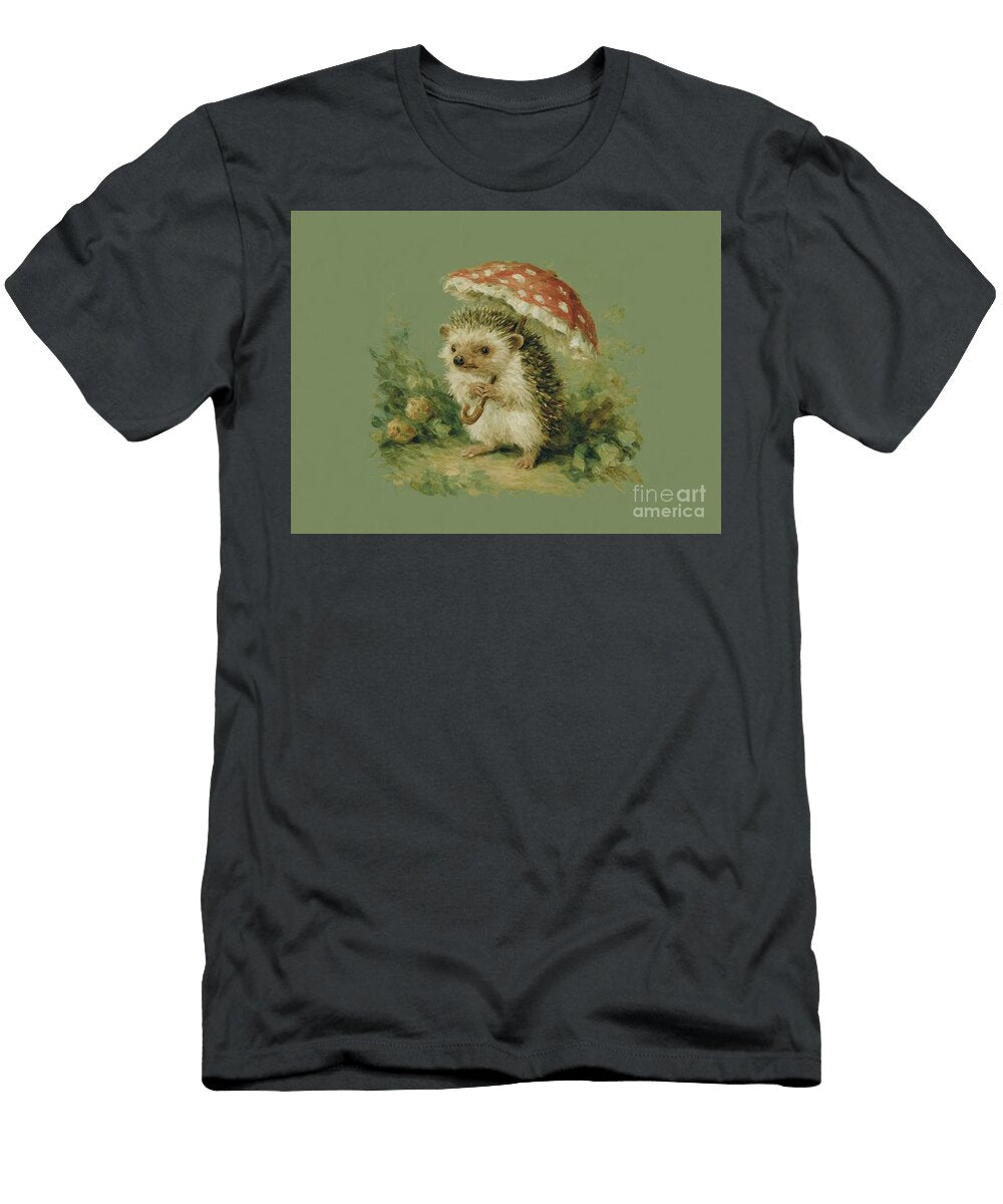 Hedgehog with Mushroom Umbrella Franklyn Gregory T-Shirt