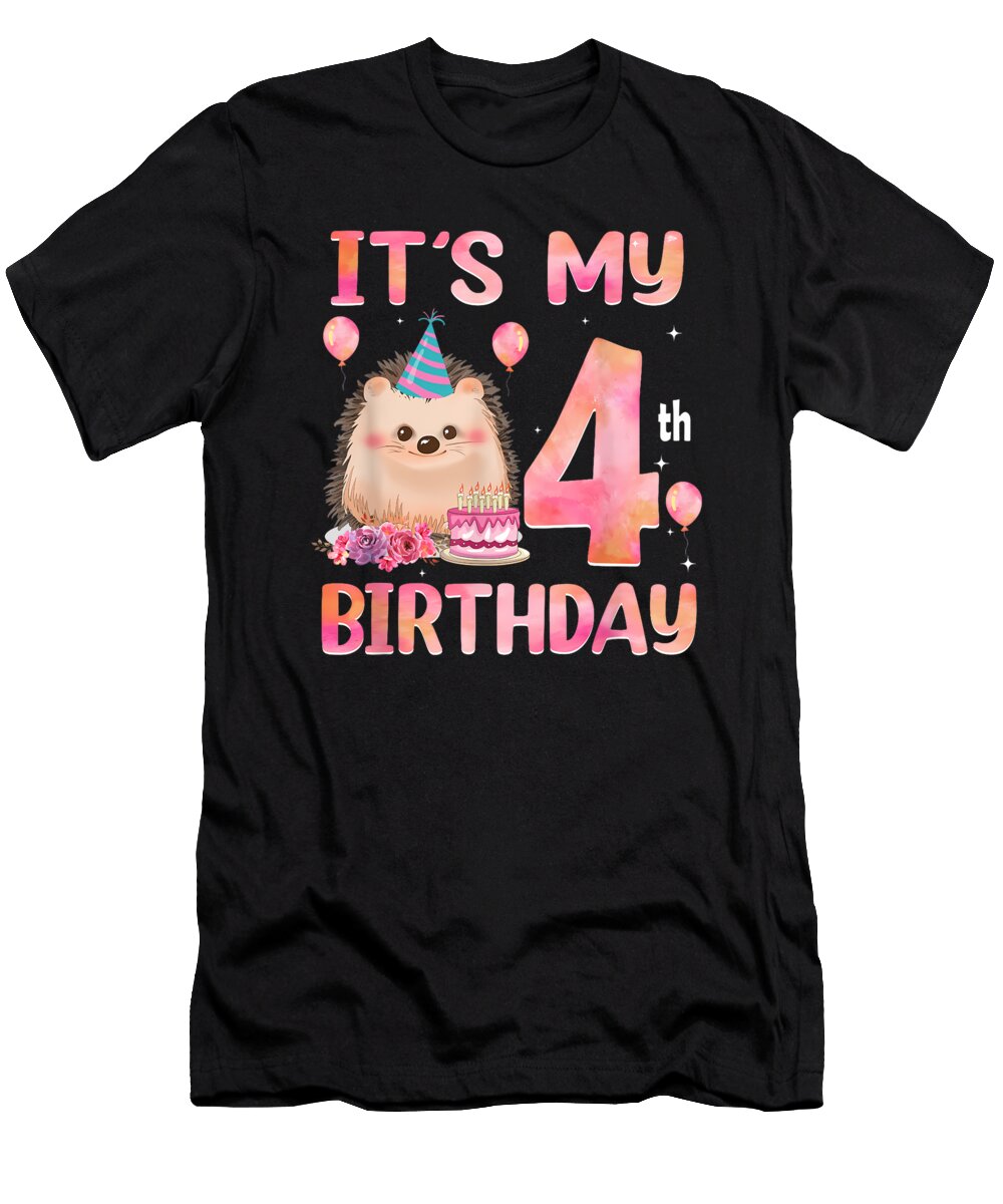 Hedgehogs Fourth Birthday Celebration Kornel Matilda T-Shirt