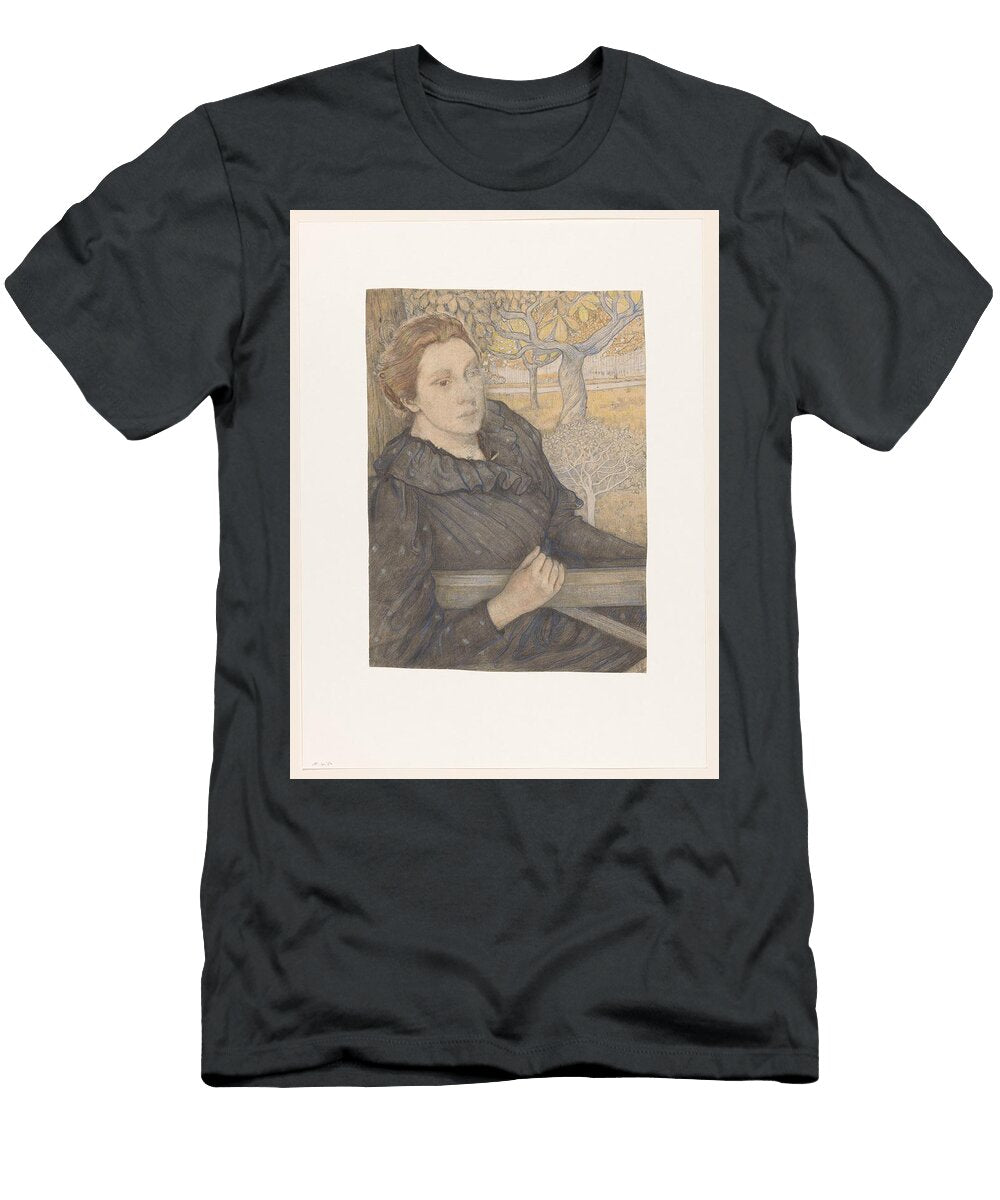 Henriette Van Der Schalk in a Garden in Noordwijk Richard Nicolaus Roland Holst Motionage Designs T-Shirt