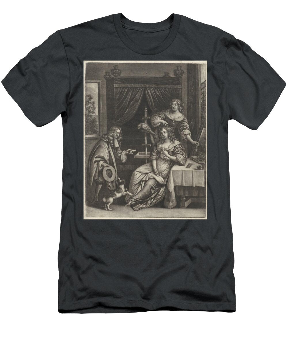 Herald Brings a Letter Jan Van Somer 1655 Motionage Designs T-Shirt