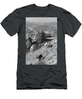 Horse and a Donkey Grazing on a Hilly Pasture Above Skala Hora Patmos Dodecanese Islands Greece Panoramic Images T-Shirt