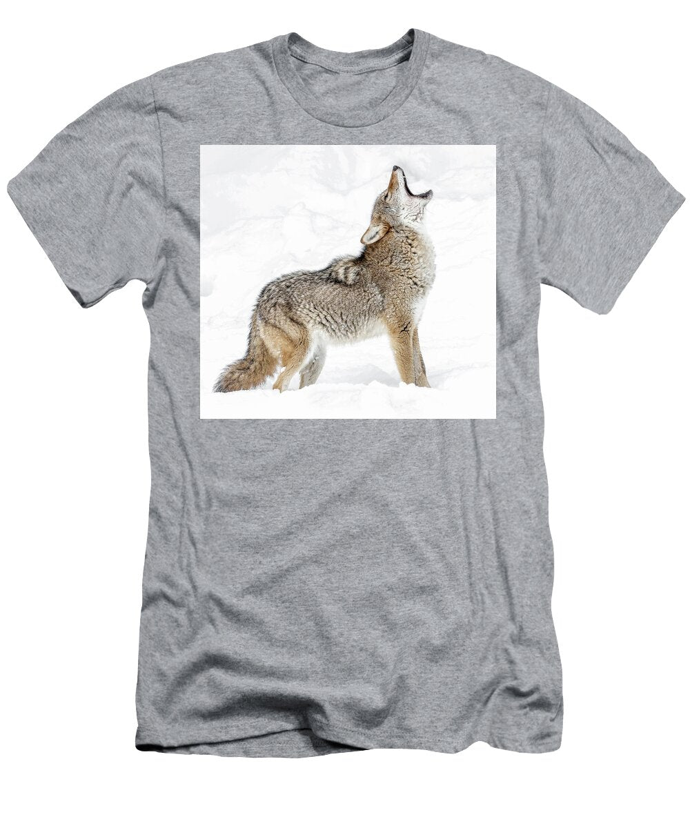 Howling Coyote in the Snow Athena Mckinzie T-Shirt