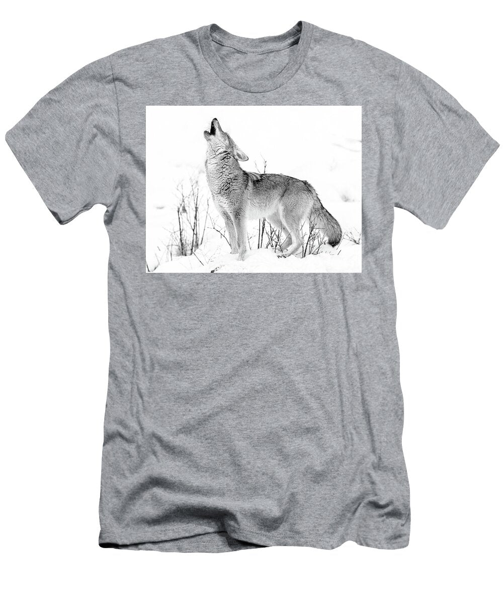 Howling Coyote Winter Bw Athena Mckinzie T-Shirt