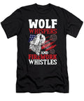 Howling Wolf White Stars Red Stripes American Flag Wolves Alessandra Roth T-Shirt