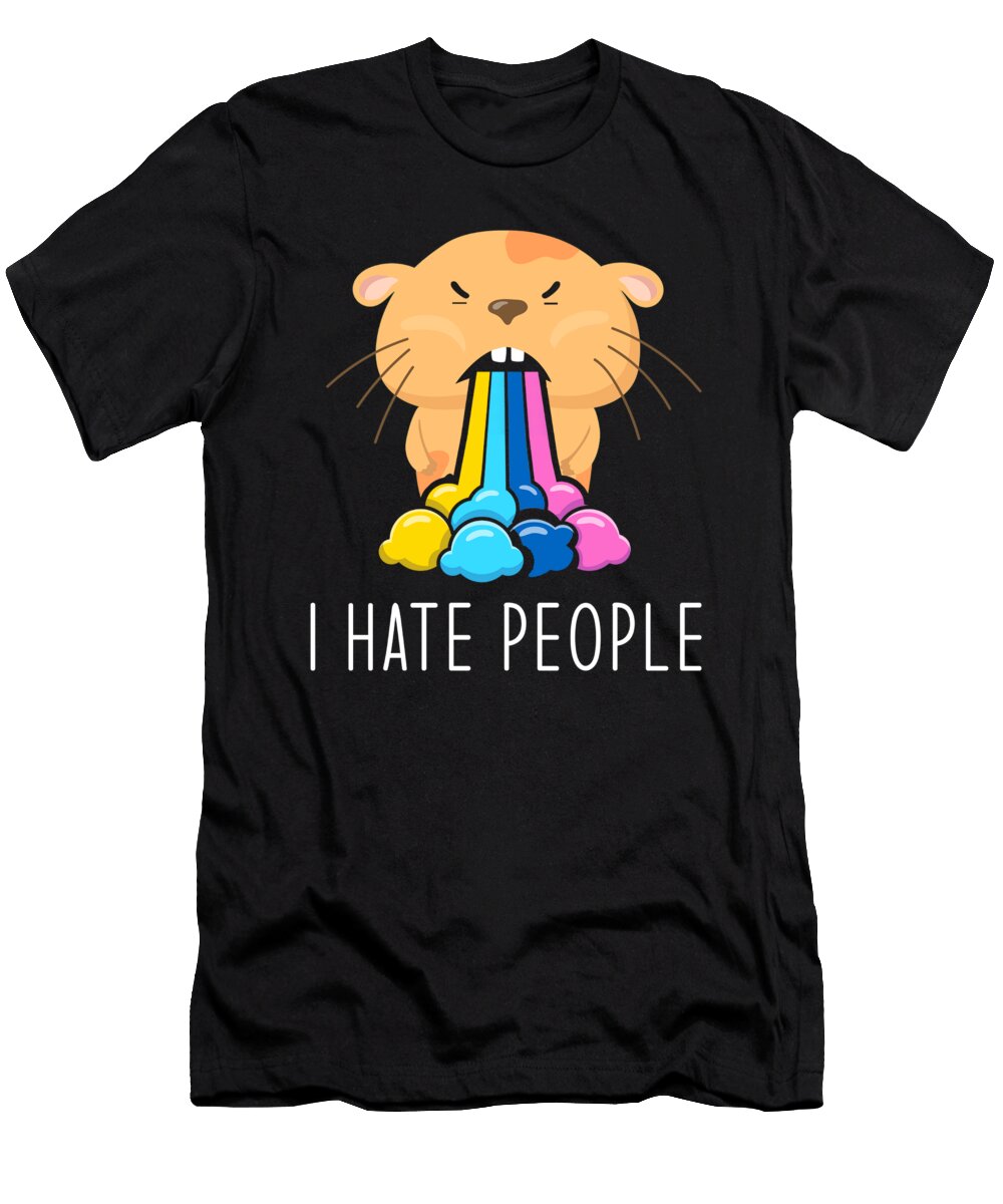 I Hate People Hamster Manuel Schmucker T-Shirt