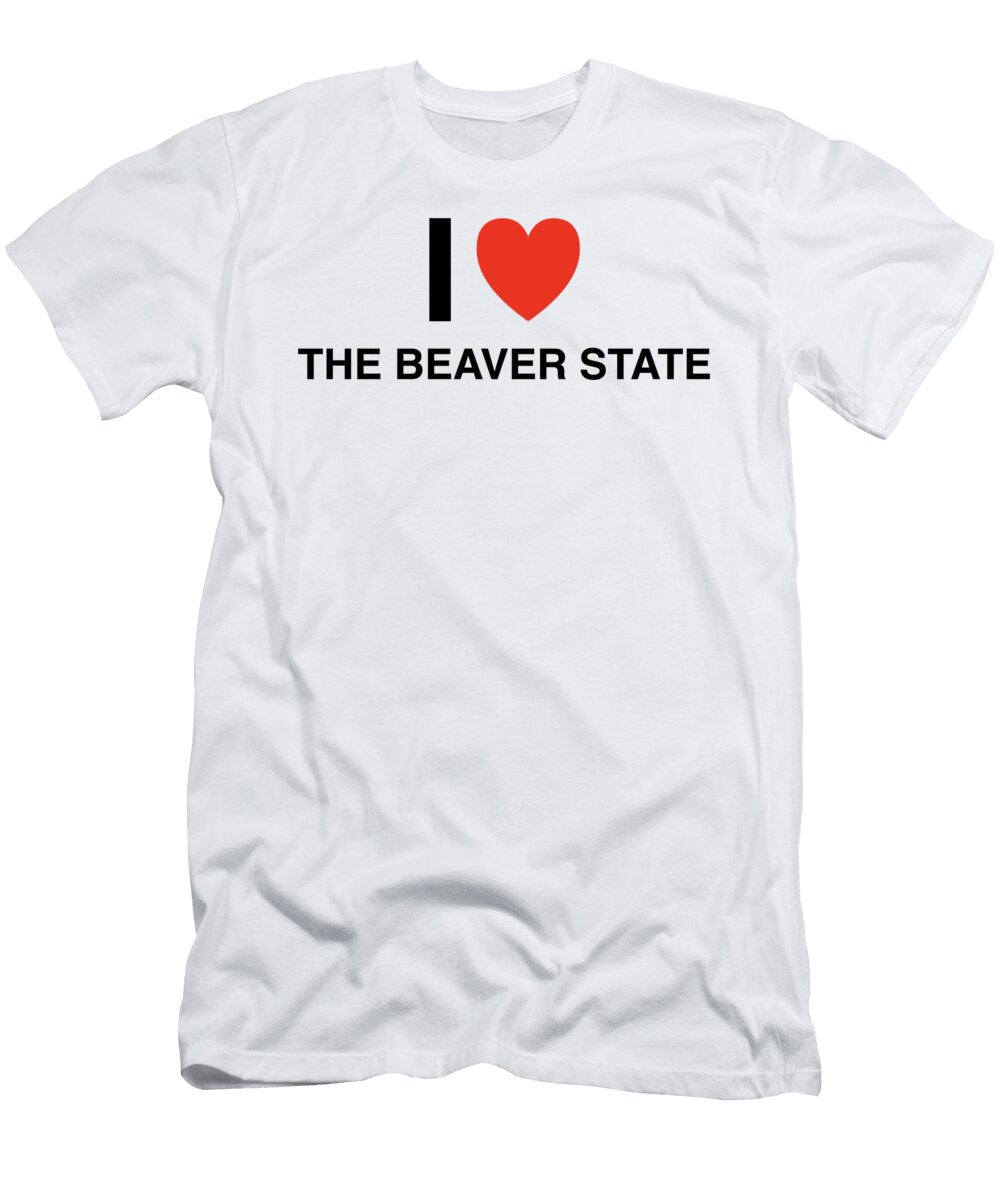 I Heart the Beaver State in Black I Heart Everything T-Shirt