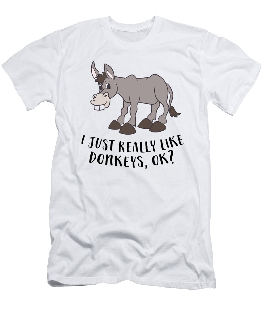 I Just Really Like Donkeys Cute Donkey Gift Eq Designs T-Shirt
