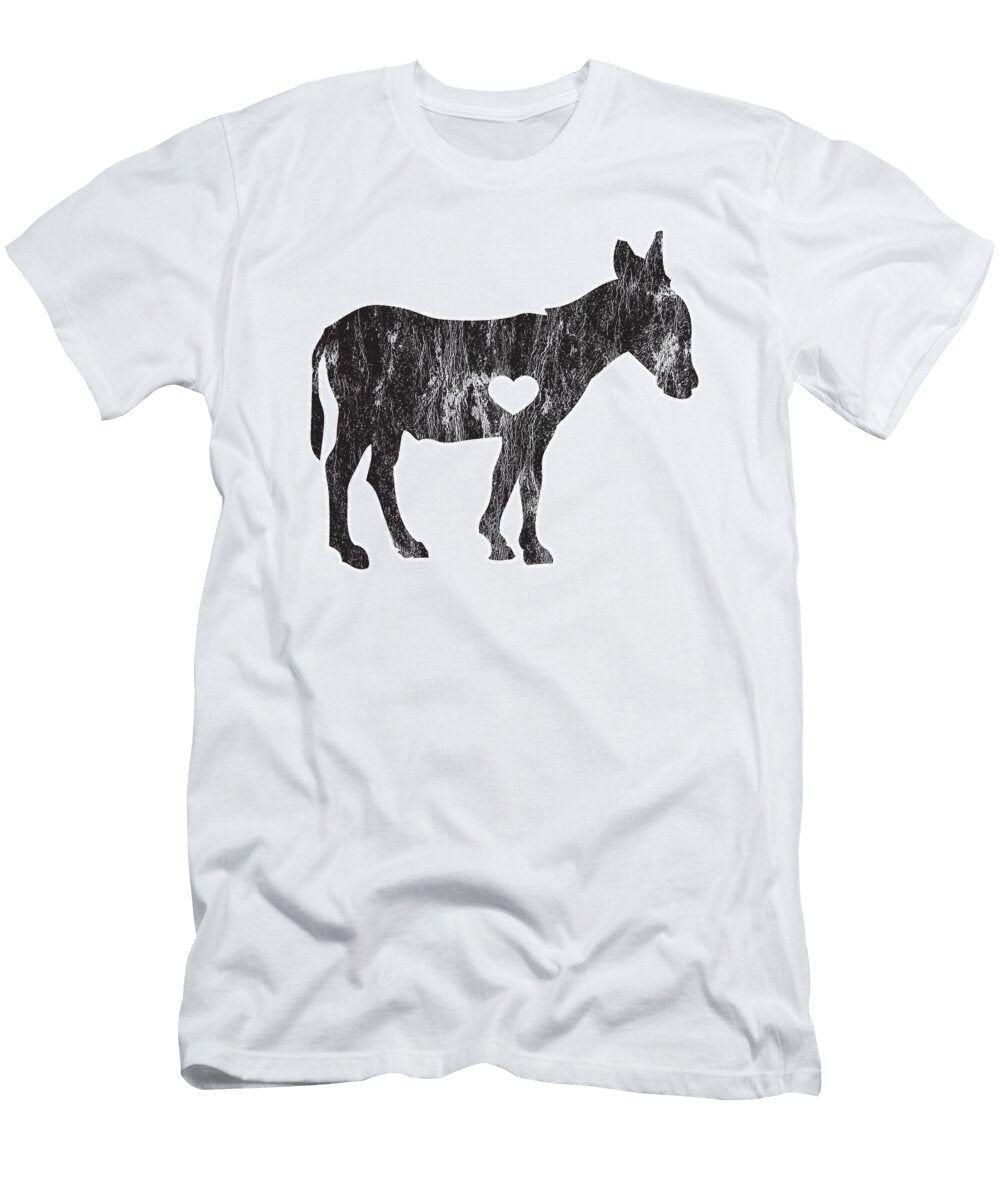 I Love Donkey Rider Jackass Mule Funny Democrat Jockey Black Henry B T-Shirt