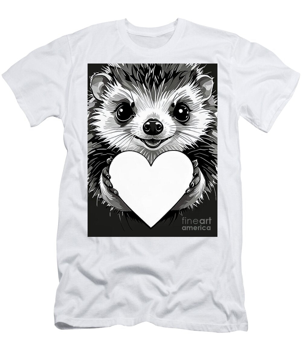 I Love Hedgehogs a Hedgehog Holding a Heart Ingo Klotz T-Shirt