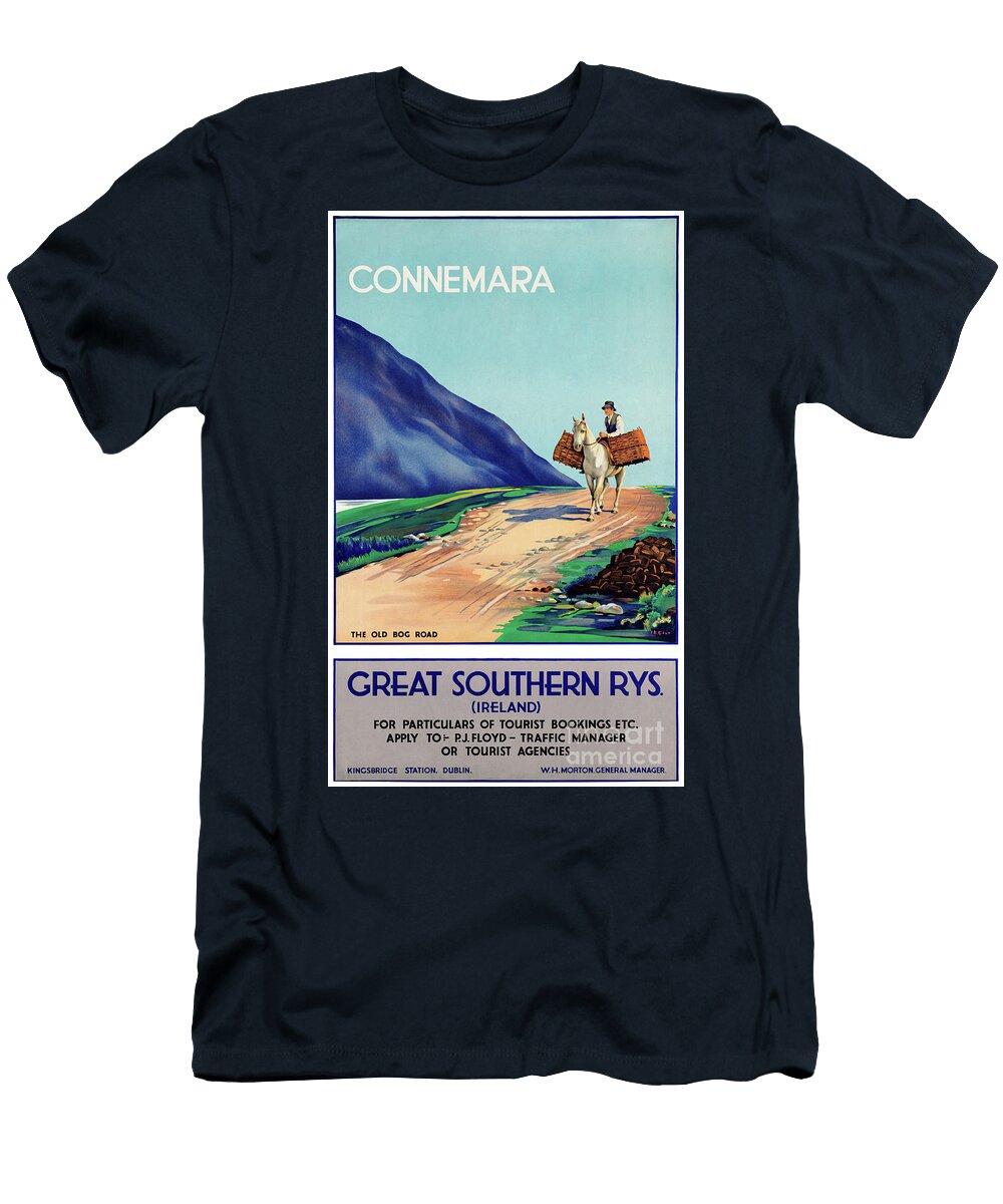 Ireland Connemara Restored Vintage Travel Poster Carsten Reisinger T-Shirt