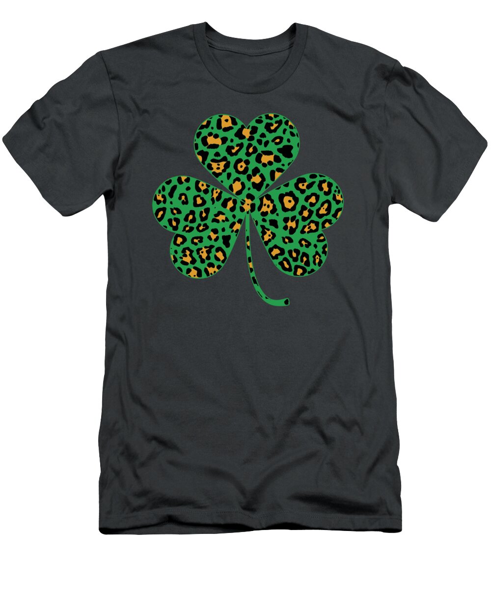 Irish Shamrocks Leopard Print Cheetah St Patricks Day Sultan Holly T-Shirt