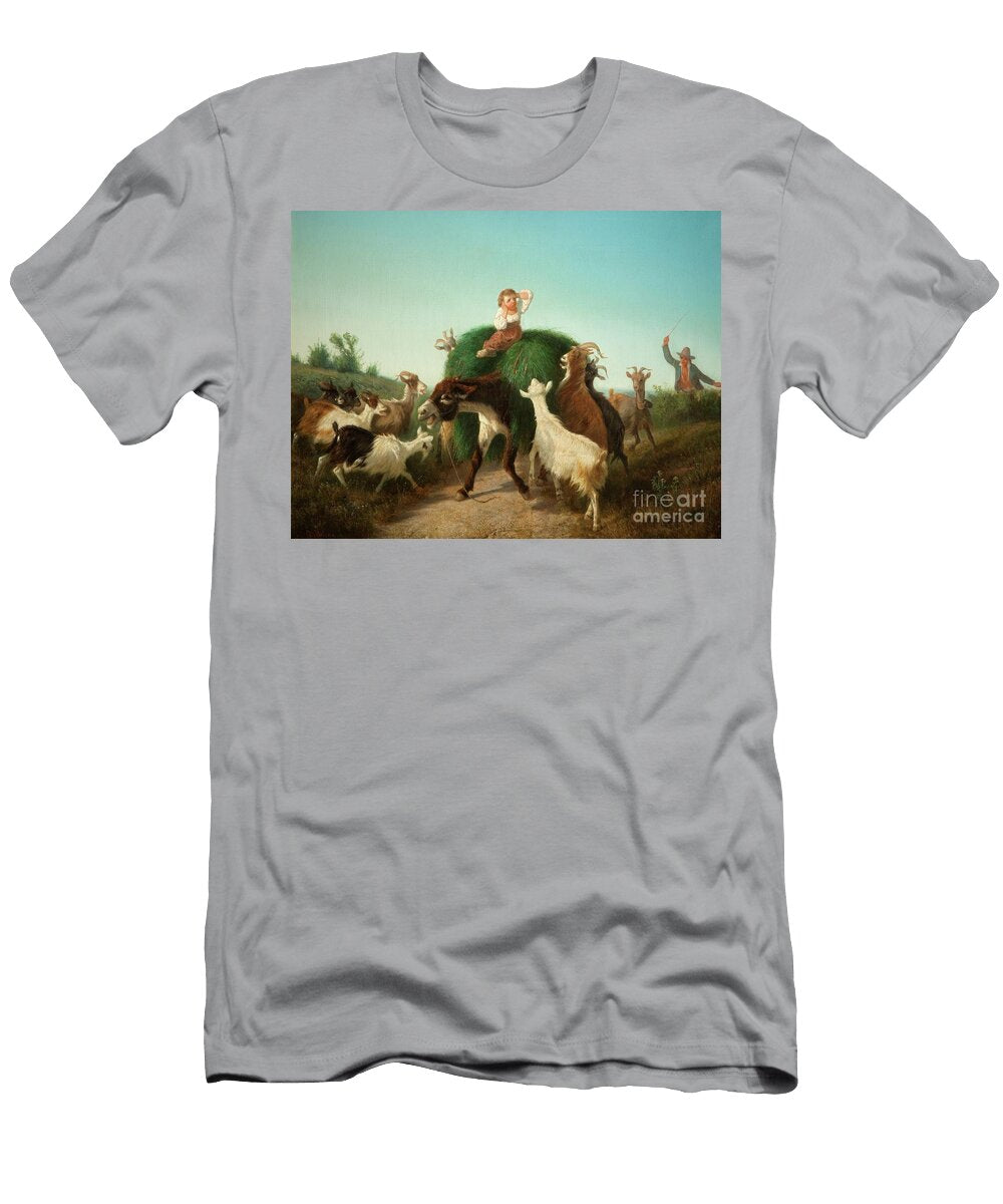 Italian Child with Donkey and Hay a Malone T-Shirt