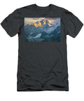 Italy Aosta Valley Aosta District Courmayeur Val Ferret Alps Mont Blanc Mountain 4810m Monte Bianco Di Courmayeur in the Mont Blanc Group At Dawn Manfred Bortoli T-Shirt