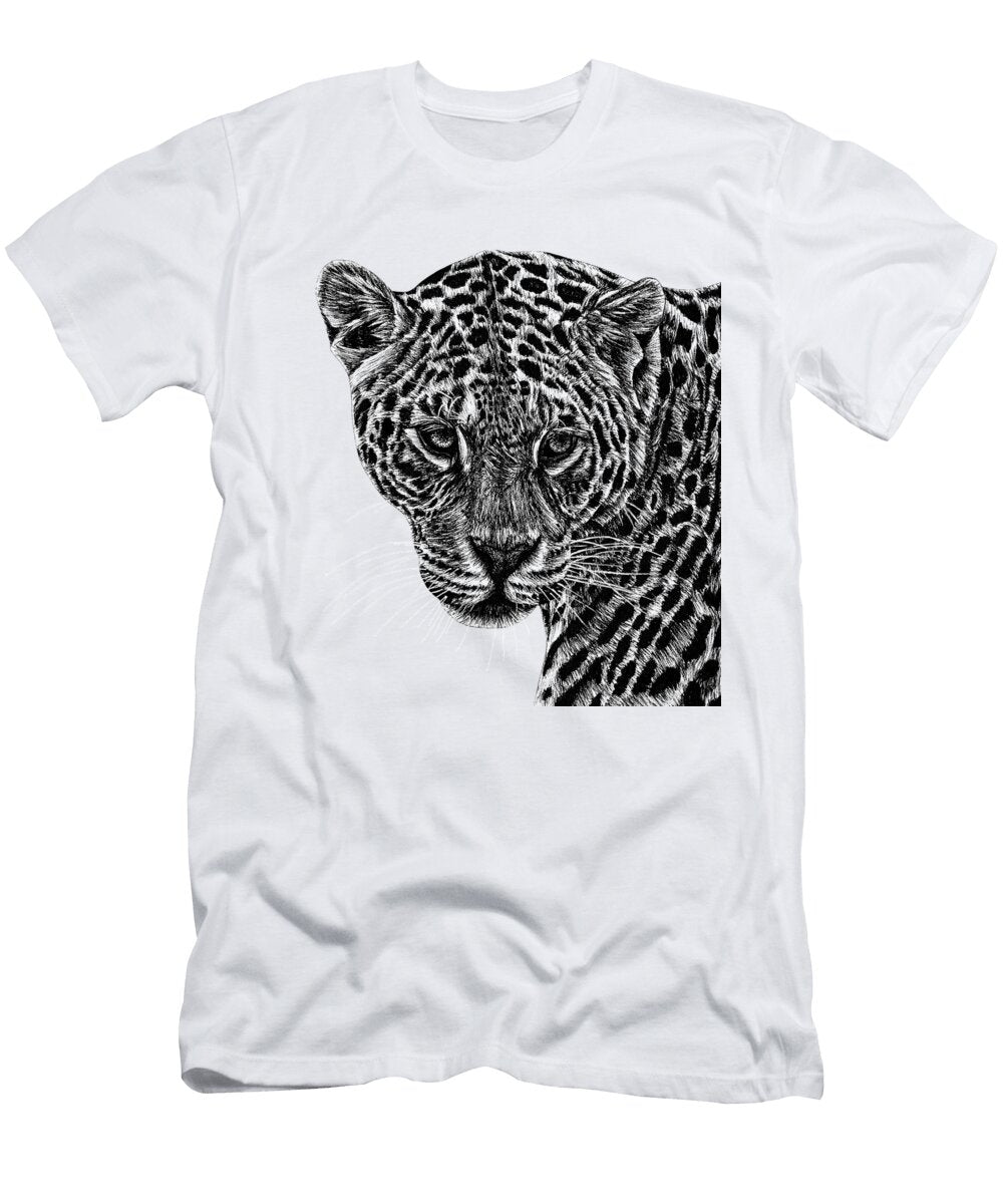 Jaguar Cat Ink Illustration Loren Dowding T-Shirt