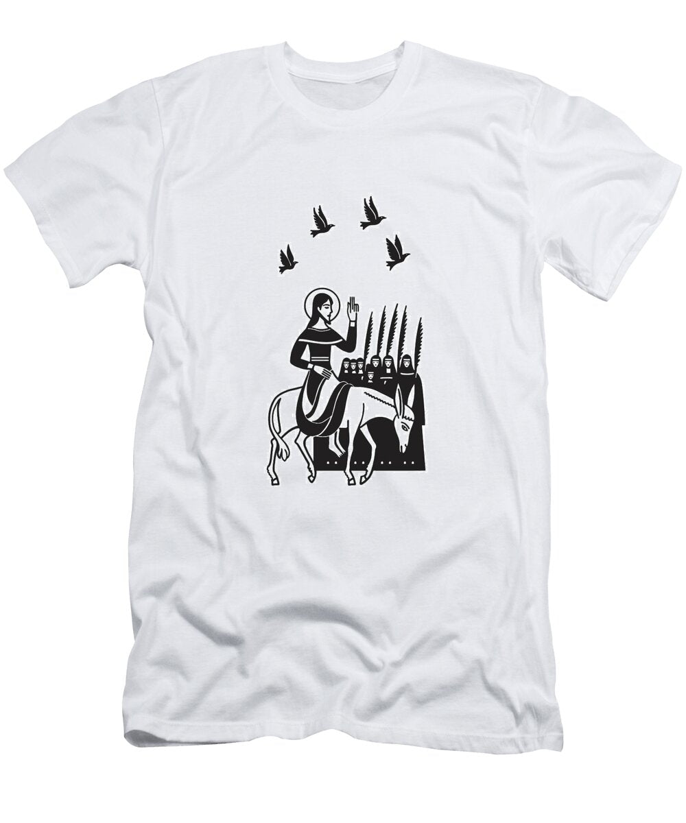 Jesus Riding Mule Passing Nuns Csa Images T-Shirt