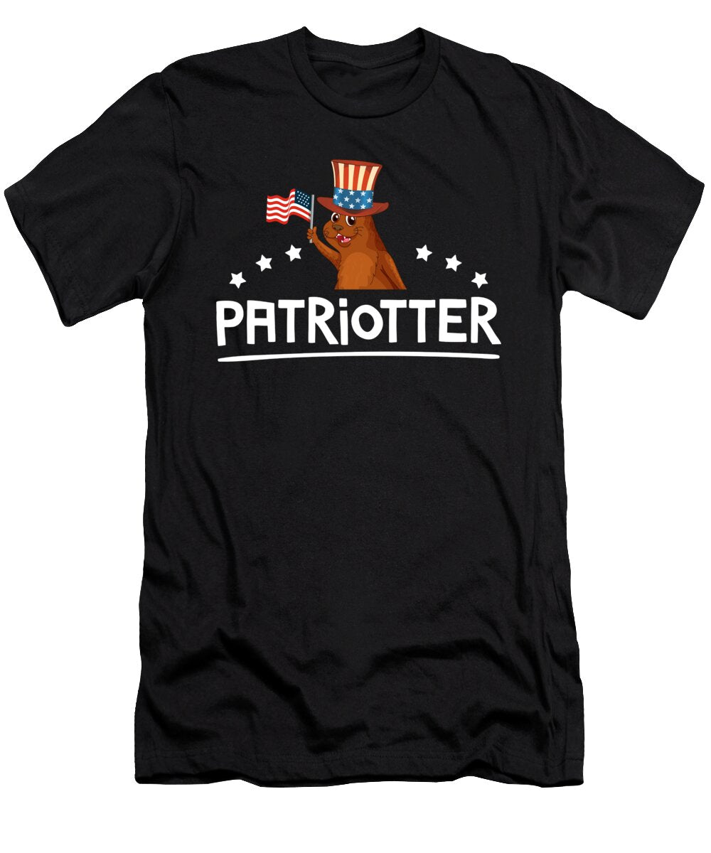 July 4th Otter Cute USA Patriot Animal Gift Noirty Designs T-Shirt