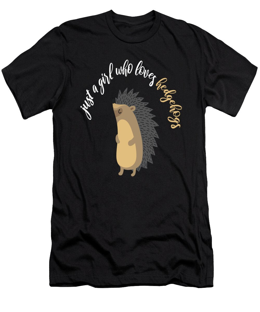 Just a Girl Loves Hedgehogs Cute Hedgehogs Moon T-Shirt