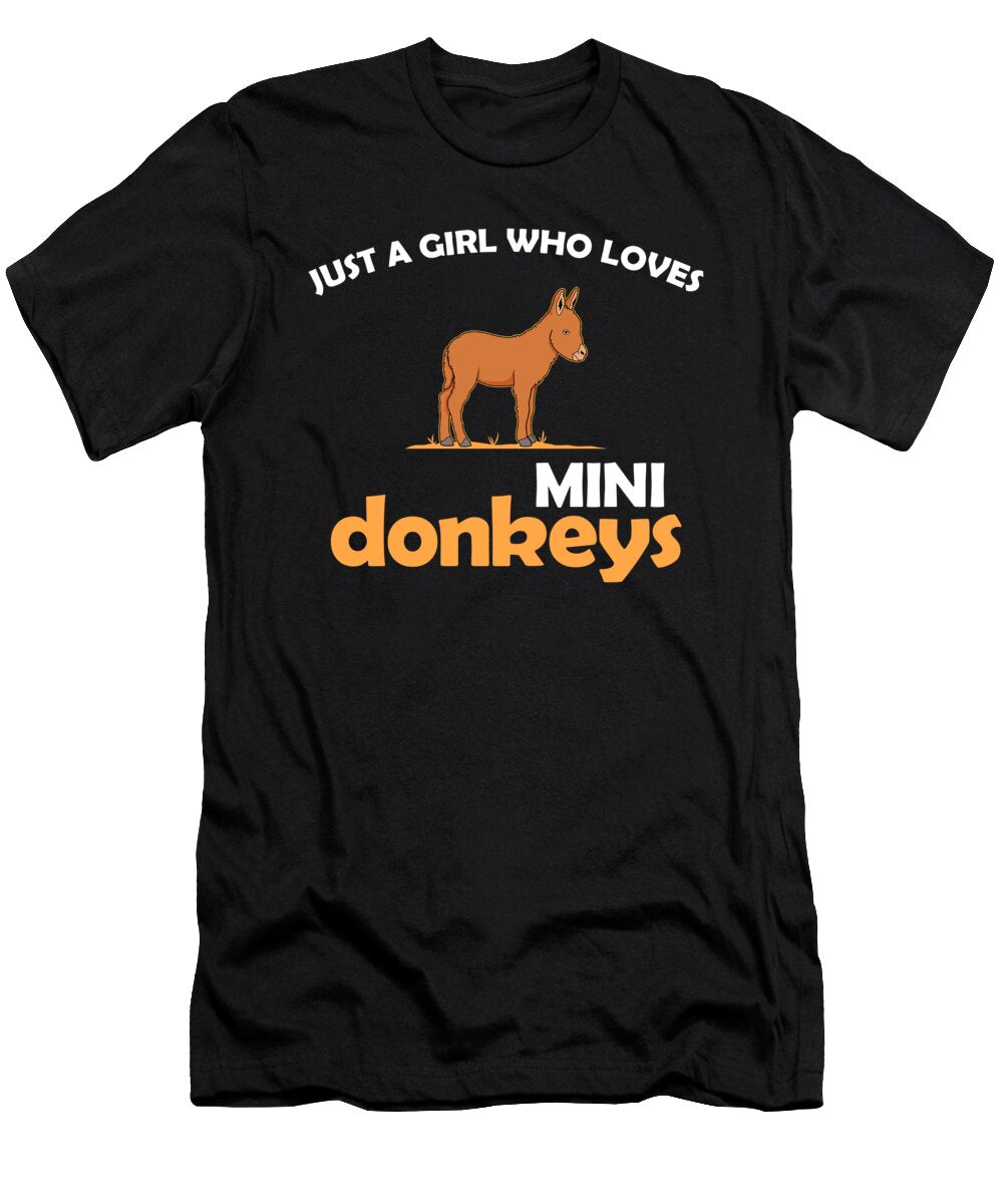 Just a Girl Miniature Pet Lover Mini Donkeys Design Jacob Hughes T-Shirt