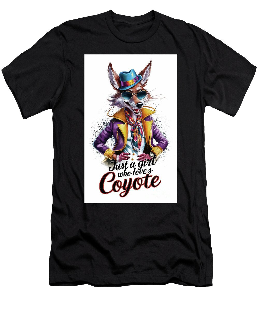Just a Girl Who Loves Coyote Coyote Lover Coyote Funny Cute Animal Rhys Jacobson T-Shirt