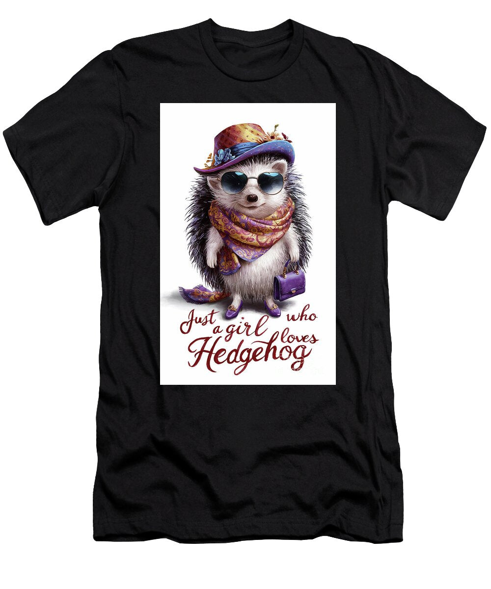 Just a Girl Who Loves Hedgehog Hedgehog Lover Hedgehog Funny Cute Animal Rhys Jacobson T-Shirt