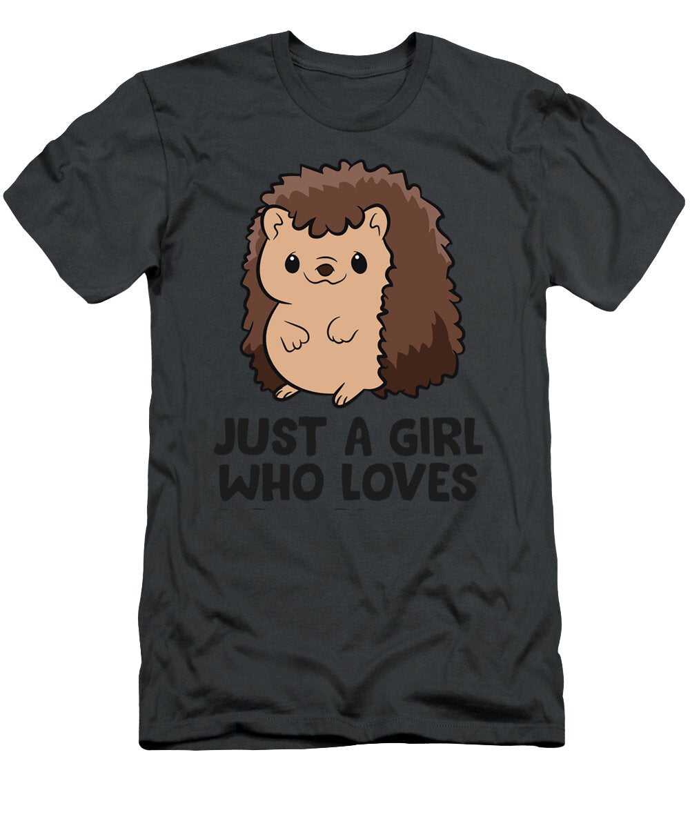 Just a Girl Who Loves Hedgehogs Kids Hedgehog Girl Artemn Reevi T-Shirt