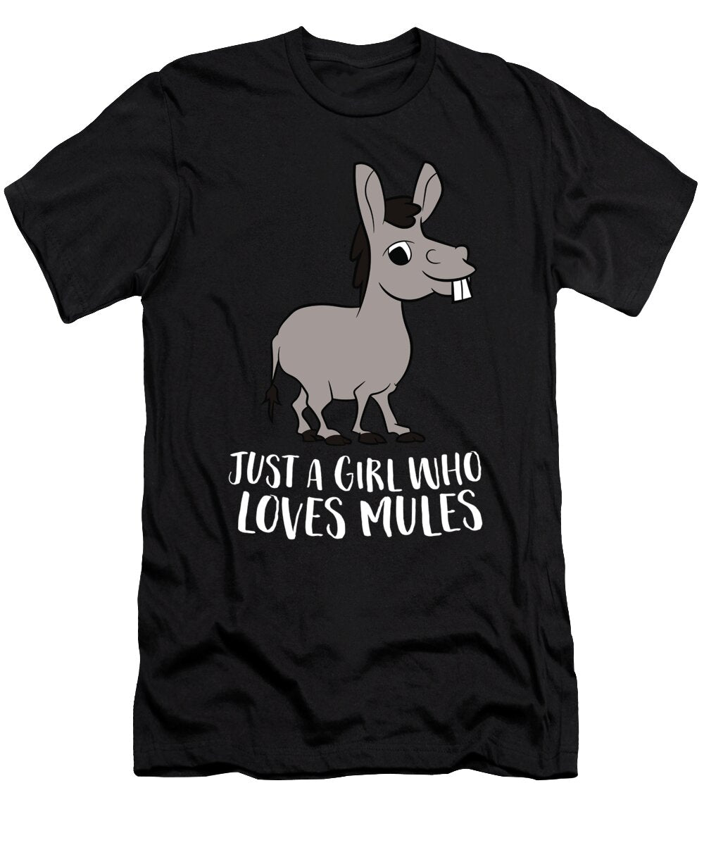 Just a Girl Who Loves Mules Cute Mule Girl Eq Designs T-Shirt