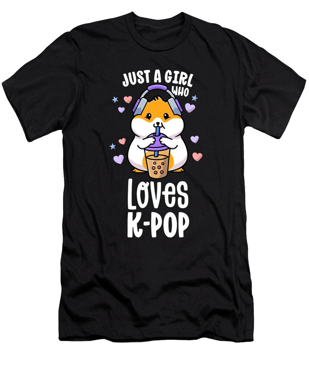K Pop Gifts for Teens Girl Kawaii Kpop Hamster Bubble Tea 1 T-Shirt
