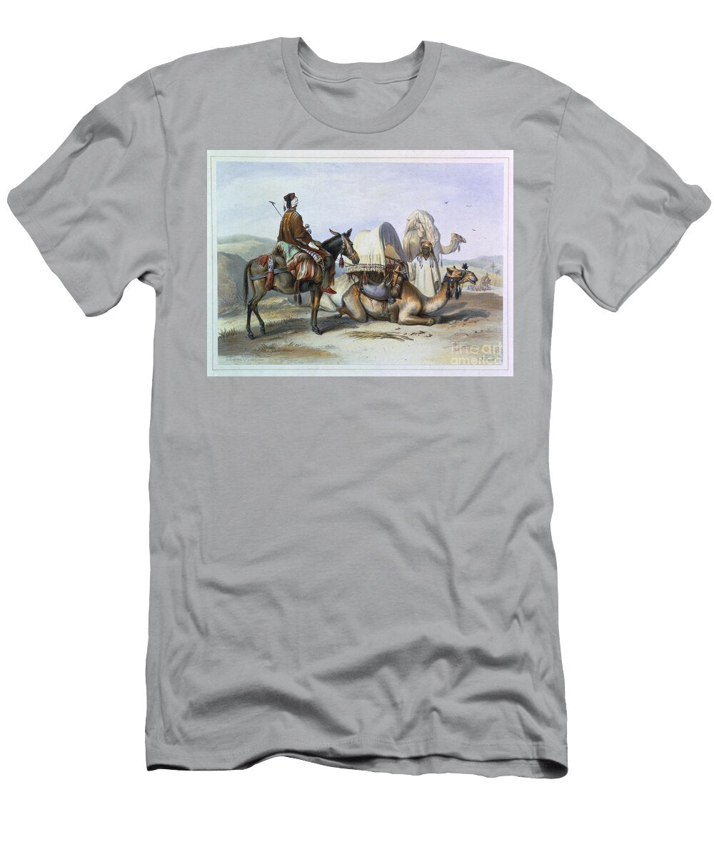 Kafila with a Camel Bearing a Hodesh Illustration From the Valley of the Nile Engraved By Lehnert Pub By Lemercier 1848 Emile Prisse Davennes T-Shirt