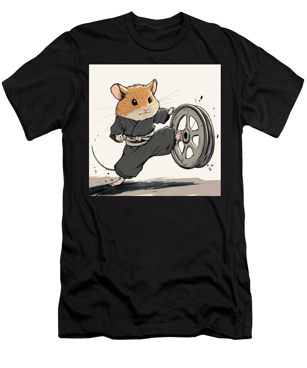 Karate Hamster Kicks Wheel Roberta Remy T-Shirt
