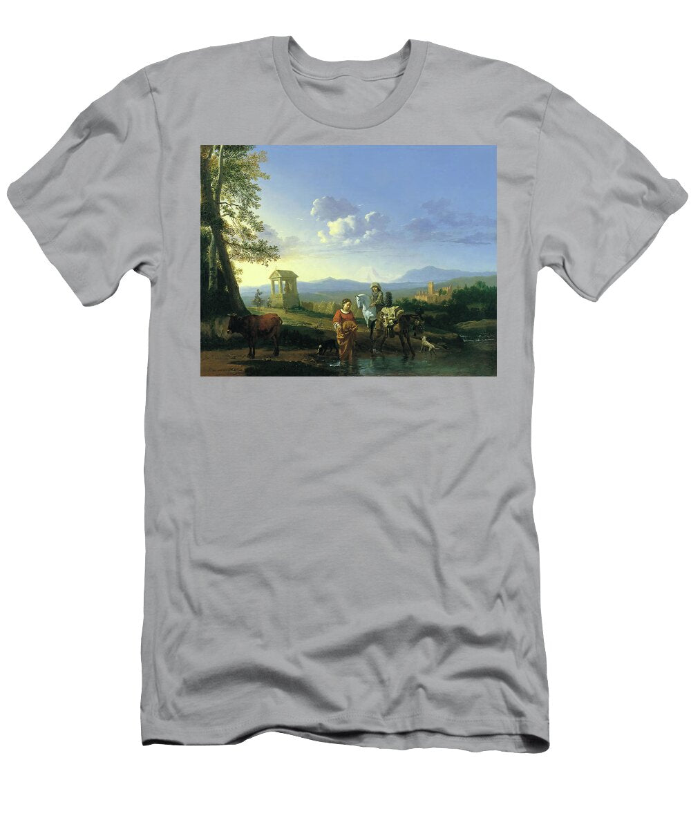 Karel Du Jardin Amsterdam 1626 Venecia 1678 Italianate Landscape with Peasants and Animals Karel Dujardin 1622 1678 T-Shirt