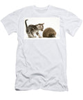Kitten Inspecting Hedgehog Jane Burton T-Shirt