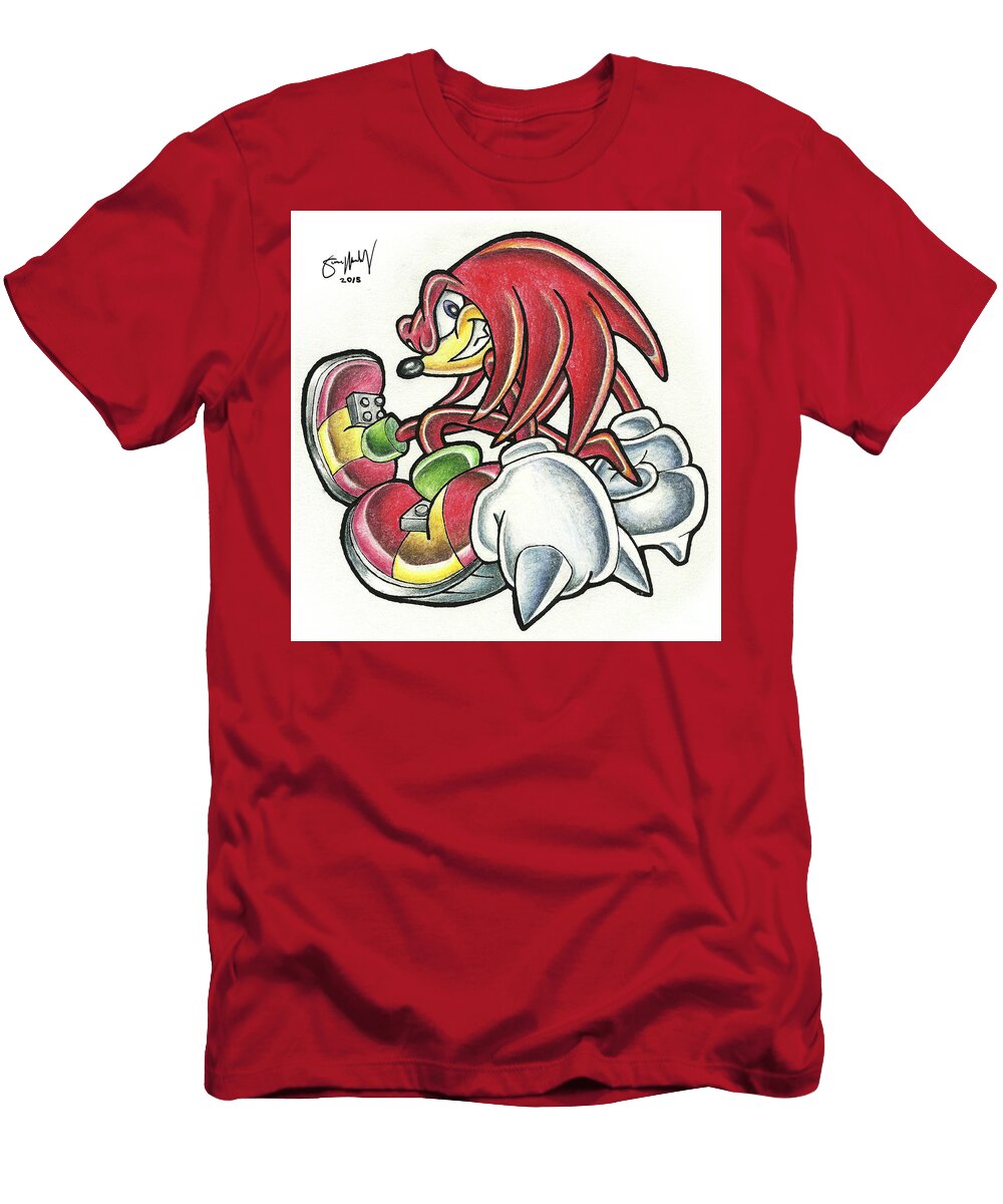 Knuckles Drawing Simon Moulding T-Shirt