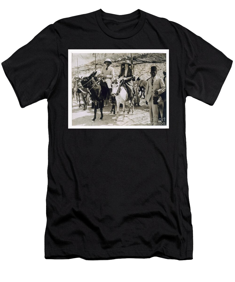 Lady Ribblesdale and Mr Stephen Vlasto Arriving on Donkeys At the Tomb of Tutankhamun Valley of the Kings 1922 Harry Burton T-Shirt