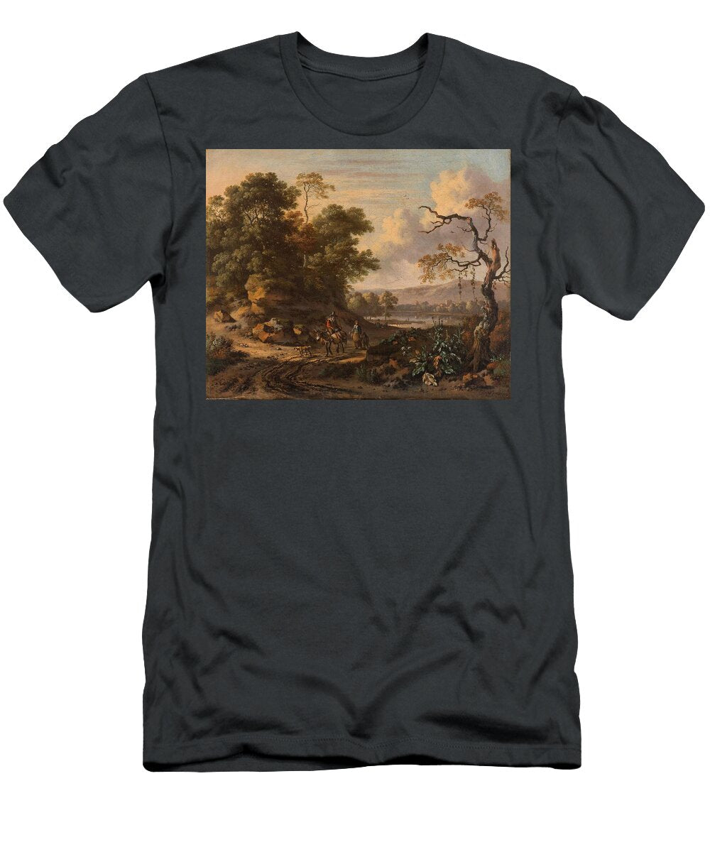 Landscape with a Man Riding a Donkey Jan Wijnants T-Shirt