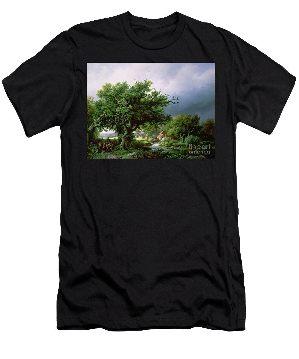 Landscape with a Mill Barend Cornelis Koekkoek T-Shirt