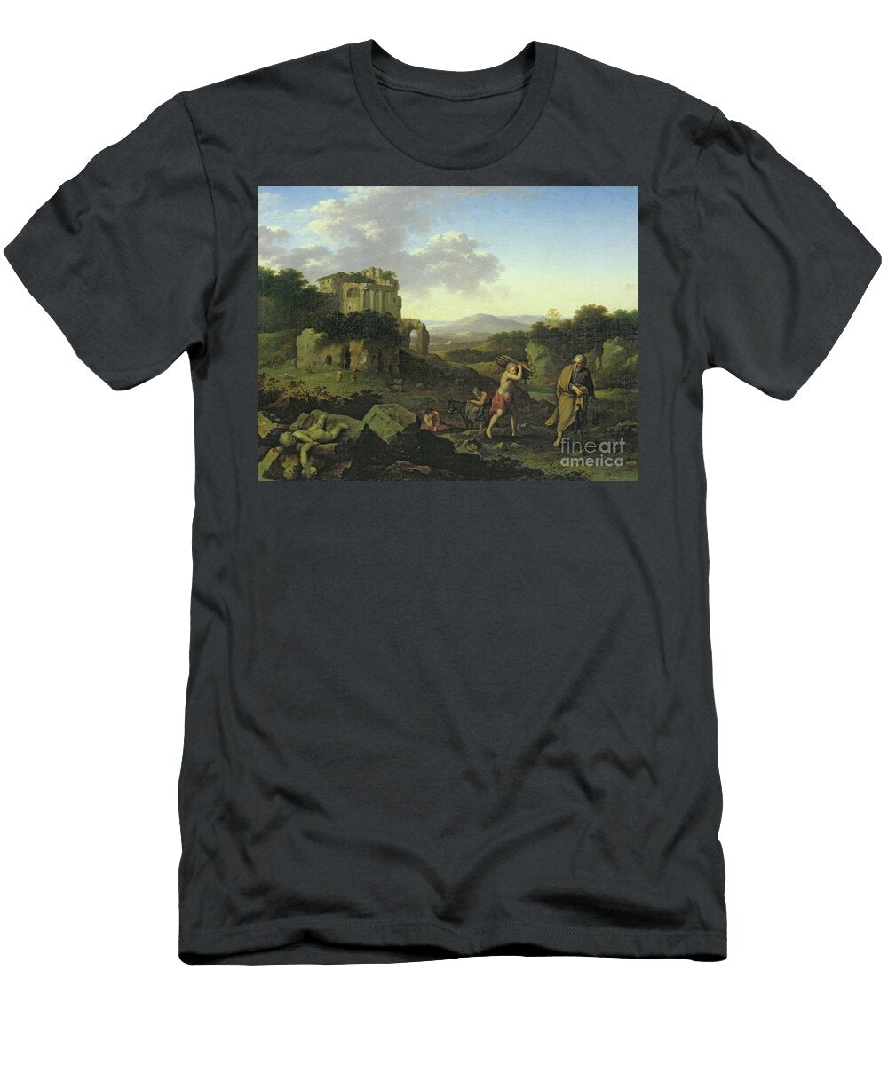 Landscape with Abraham and Isaac Cornelis Van Poelenburgh or Poelenburch T-Shirt