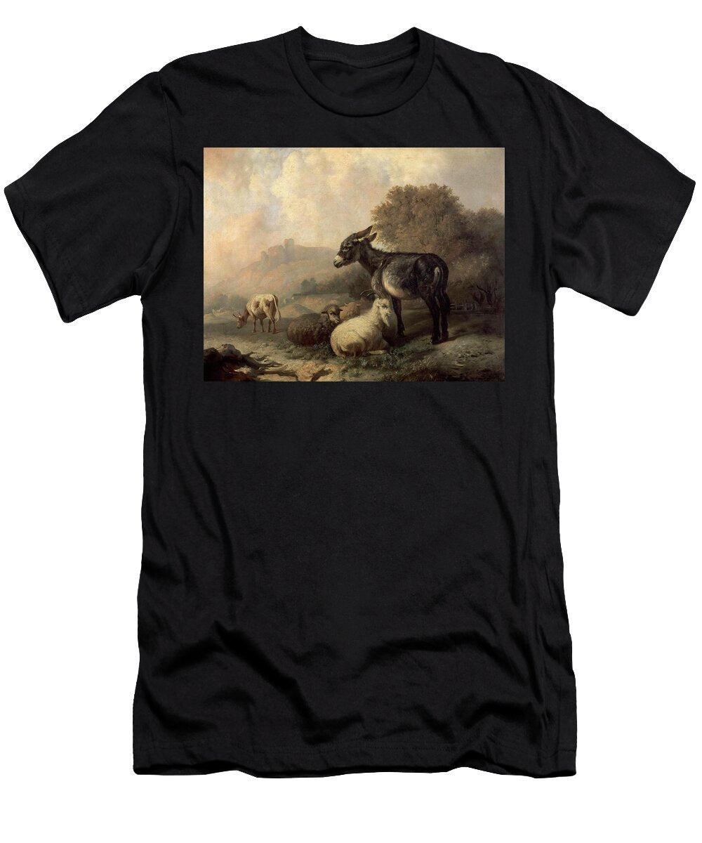 Landscape with Animals 1847 Oil on Canvas 75 X 935 Cm Ce0028 Jenaro Perez Villaamil 1807 1854 T-Shirt