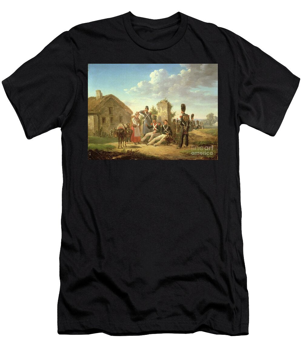 Landscape with Soldiers Bernard Edouard Swebach T-Shirt