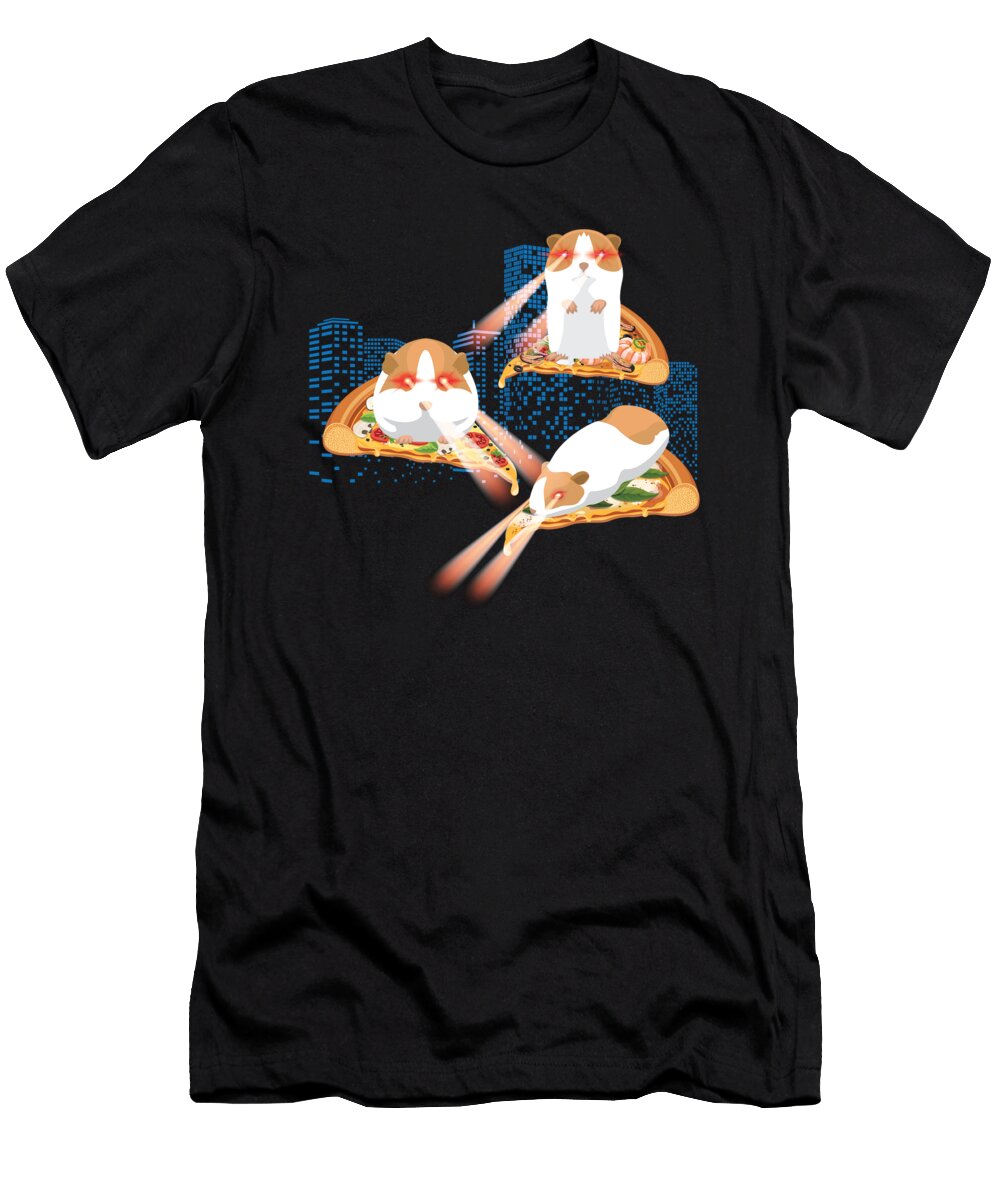 Laser Guinea Pig Pizza Space Moon T-Shirt